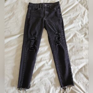 GAP Black Distressed Skinny Jeans